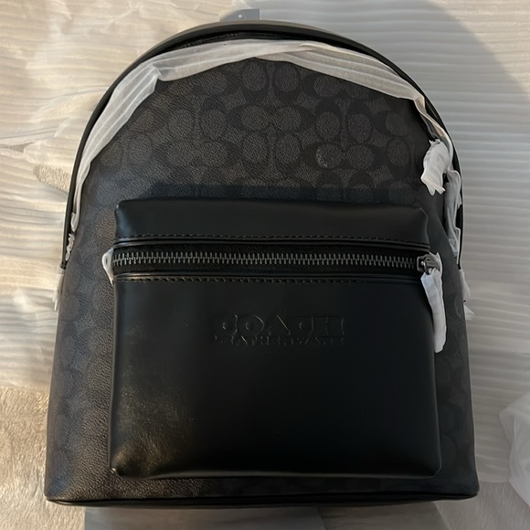 Coach Signature Charter Backpack, Charcoal - Picture 3 of 16
